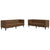 2 Piece Chesterfield Sofa Set Brown Faux Suede Leather