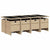 13 Piece Garden Dining Set with Cushions Beige Poly Rattan