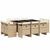 11 Piece Garden Dining Set with Cushions Beige Poly Rattan