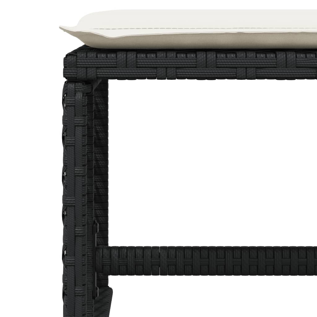 13 Piece Garden Dining Set with Cushions Black Poly Rattan