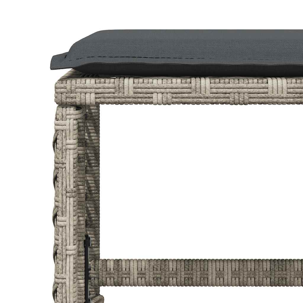 17 Piece Garden Dining Set with Cushions Light Grey Poly Rattan