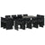 13 Piece Garden Dining Set with Cushions Black Poly Rattan