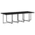 15 Piece Garden Dining Set with Cushions Black Poly Rattan