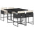 5 Piece Garden Dining Set with Cushions Black Poly Rattan