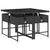 5 Piece Garden Dining Set with Cushions Black Poly Rattan