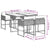 5 Piece Garden Dining Set with Cushions Black Poly Rattan