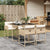 5 Piece Garden Dining Set with Cushions Beige Poly Rattan