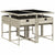 5 Piece Garden Dining Set with Cushions Light Grey Poly Rattan