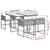 5 Piece Garden Dining Set with Cushions Light Grey Poly Rattan