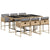 7 Piece Garden Dining Set with Cushions Mix Beige Poly Rattan