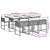 7 Piece Garden Dining Set with Cushions Black Poly Rattan