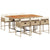 7 Piece Garden Dining Set with Cushions Beige Poly Rattan