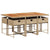 7 Piece Garden Dining Set with Cushions Beige Poly Rattan