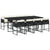 9 Piece Garden Dining Set with Cushions Black Poly Rattan