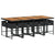 9 Piece Garden Dining Set with Cushions Black Poly Rattan