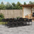 13 Piece Garden Dining Set with Cushions Black Poly Rattan