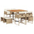 9 Piece Garden Dining Set with Cushions Beige Poly Rattan