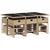 11 Piece Garden Dining Set with Cushions Beige Poly Rattan