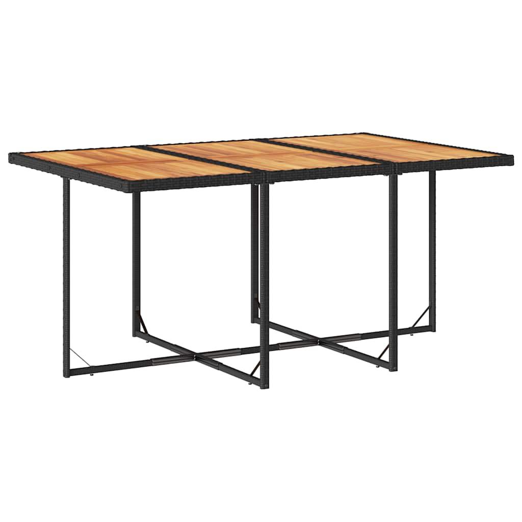 11 Piece Garden Dining Set with Cushions Black Poly Rattan