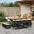 11 Piece Garden Dining Set with Cushions Black Poly Rattan