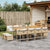 13 Piece Garden Dining Set with Cushions Beige Poly Rattan