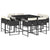 9 Piece Garden Dining Set with Cushions Black Poly Rattan