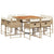9 Piece Garden Dining Set with Cushions Beige Poly Rattan
