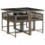 5 Piece Garden Dining Set with Cushions Grey Poly Rattan