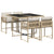5 Piece Garden Dining Set with Cushions Beige Poly Rattan