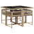5 Piece Garden Dining Set with Cushions Beige Poly Rattan