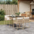 5 Piece Garden Dining Set with Cushions Beige Poly Rattan