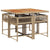 5 Piece Garden Dining Set with Cushions Beige Poly Rattan