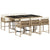 7 Piece Garden Dining Set with Cushions Beige Poly Rattan