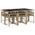 7 Piece Garden Dining Set with Cushions Mix Beige Poly Rattan