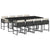 9 Piece Garden Dining Set with Cushions Black Poly Rattan