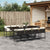 9 Piece Garden Dining Set with Cushions Black Poly Rattan
