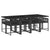 9 Piece Garden Dining Set with Cushions Black Poly Rattan