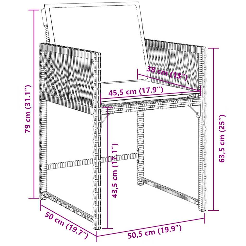 11 Piece Garden Dining Set with Cushions Black Poly Rattan