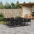 11 Piece Garden Dining Set with Cushions Black Poly Rattan