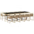 11 Piece Garden Dining Set with Cushions Beige Poly Rattan