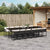 13 Piece Garden Dining Set with Cushions Black Poly Rattan