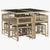9 Piece Garden Dining Set with Cushions Beige Poly Rattan
