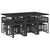 11 Piece Garden Dining Set with Cushions Black Poly Rattan