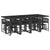 13 Piece Garden Dining Set with Cushions Black Poly Rattan