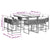 9 Piece Garden Dining Set with Cushions Grey Poly Rattan