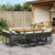 11 Piece Garden Dining Set with Cushions Black Poly Rattan