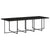15 Piece Garden Dining Set with Cushions Black Poly Rattan