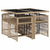 5 Piece Garden Dining Set with Cushions Beige Poly Rattan