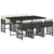7 Piece Garden Dining Set with Cushions Black Poly Rattan