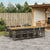 11 Piece Garden Dining Set with Cushions Grey Poly Rattan